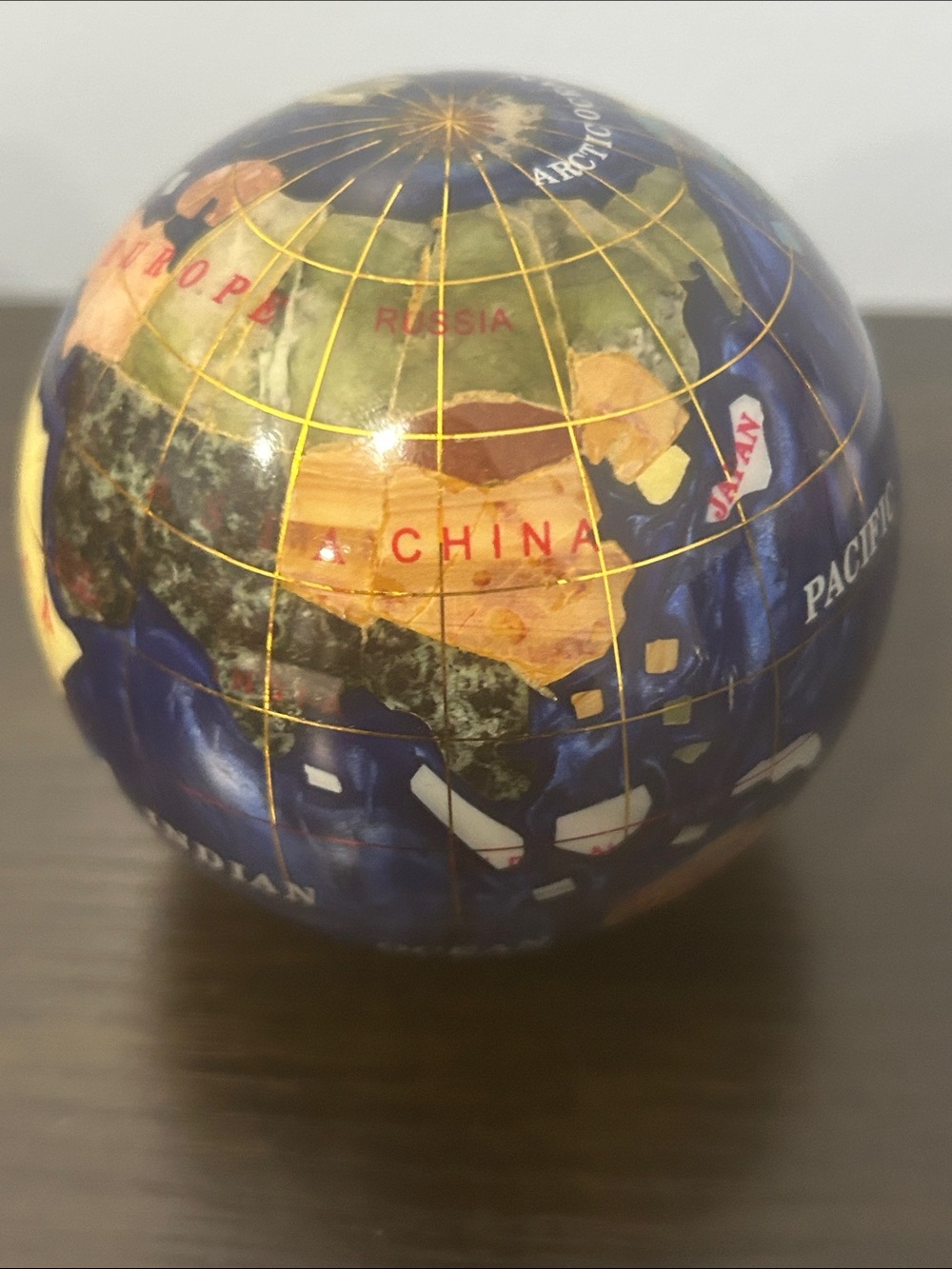 Kalifano Gemstone Globe Paperweight 3.5” World Globe Desk Accessory gift office - Picture 8 of 11